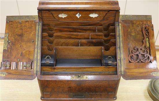 A walnut stationery casket